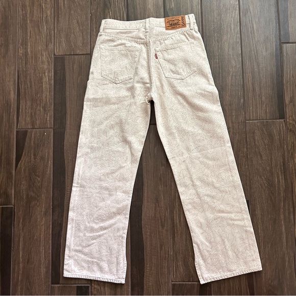 NWOT GANNI x Levi's Off-White Edition Loose Straight Jeans in Ivory Sz 27 - Picture 7 of 13
